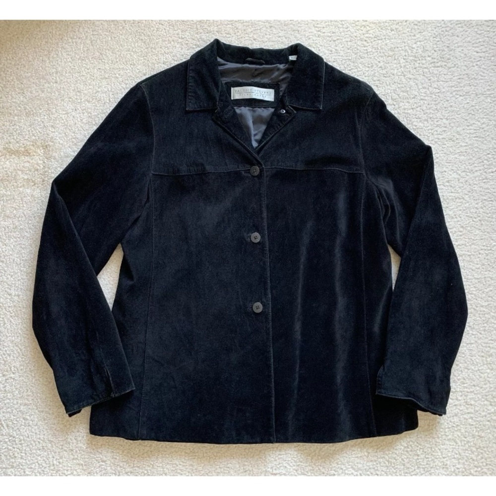 Vtg Valerie Stevens Silky Suede Leather Shirt Jacket Womens Sz L Black 90s Boho